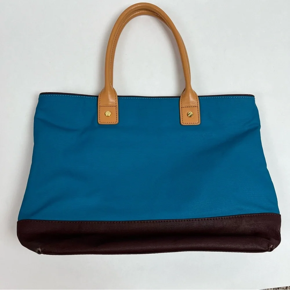 TORY BURCH Jaden Bag Coconut Canvas Leather Tote
